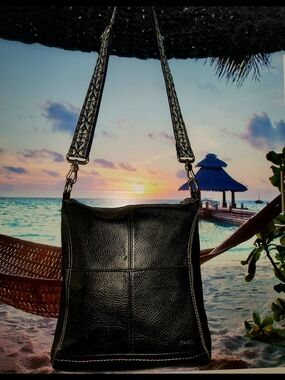 THE SAK LUCIA PEBBLED LEATHER Crossbody Bag with Braided Strap